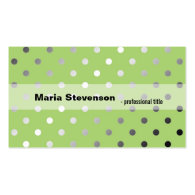 Cool, modern shining lime green polka dots business card templates