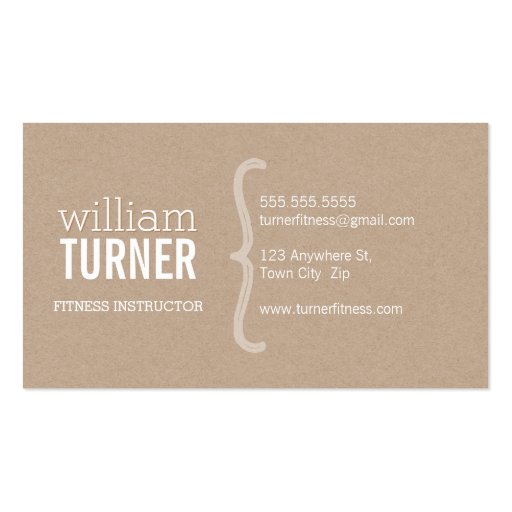 COOL MODERN simple text minimal trendy eco kraft Business Card (front side)