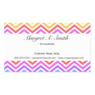 Cool, modern, trendy rainbow colorful chevron business card templates