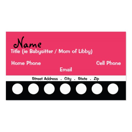 Cool Mom Business Card (front side)