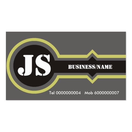 Cool Monogram Business Cards (front side)