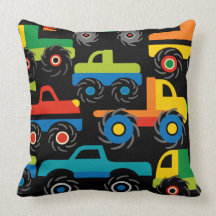Cool Monsters Trucks Transportation Gifts for Boys Pillows