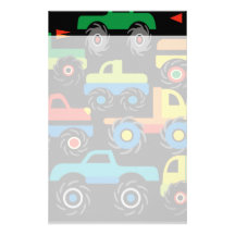 Cool Monsters Trucks Transportation Gifts for Boys Custom Stationery