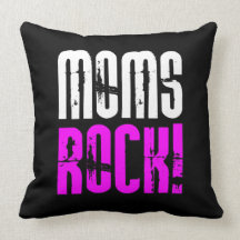 Cool Mothers Day Birthdays Christmas : Moms Rock Pillow