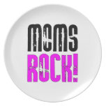 Cool Mothers Day Birthdays Christmas : Moms Rock Plate