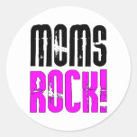 Cool Mothers Day Birthdays Christmas : Moms Rock Round Sticker