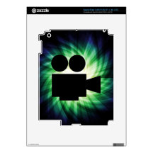Cool Movie Camera; Video Film Decals For iPad 3