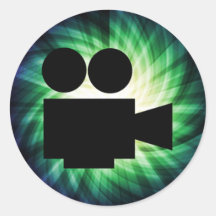 Cool Movie Camera; Video Film Sticker