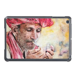 Cool Mr. Smoker digital watercolour portrait iPad Mini Case