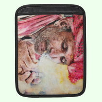 Cool Mr. Smoker digital watercolour portrait ipad sleeves