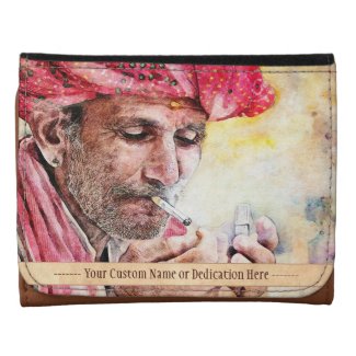 Cool Mr. Smoker vintage watercolour portrait art Wallet