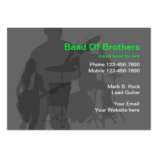 Cool Music Band Business Cards (front side)