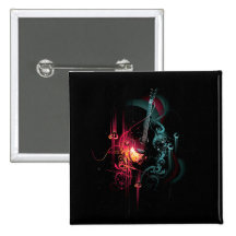 Cool Music Graphic with Guitar Button