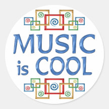 Cool Music Round Sticker