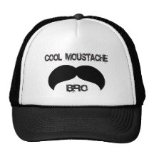 cool mustache bro mesh hats