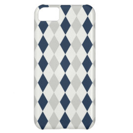 Cool Navy Blue and Gray Argyle Diamond Pattern Cover For iPhone 5C