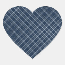 Cool Navy Blue and White Plaid Pattern Gifts Stickers