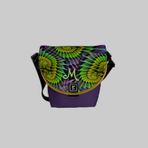 Cool Neon Spirals & Monogram Mini Messenger Bag messenger bags