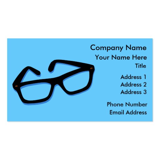 Cool Nerd Glasses in Black & White Business Cards (front side)