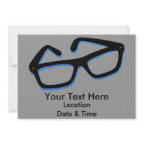 Cool Nerd Glasses in Black & White Custom Announcement
