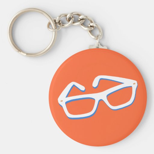 Cool Nerd Glasses in Black & White Key Chain