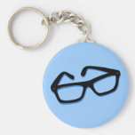 Cool Nerd Glasses in Black & White Keychains