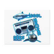 COOL NEVER DIES Great White Shark Ghetto blaster Postcard COOL NEVER DIES Great White Shark Ghetto blaster Postcard