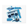 COOL NEVER DIES Great White Shark Ghetto blaster Postcard