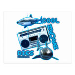 COOL NEVER DIES Great White Shark Ghetto blaster Postcard