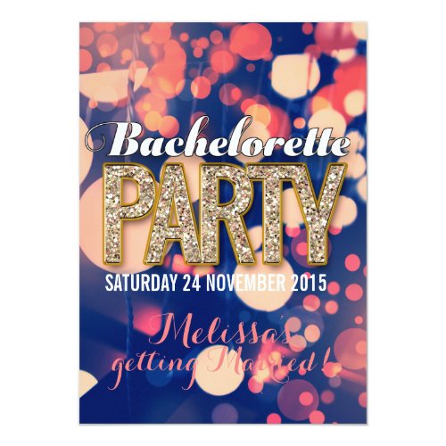 Cool Night Lights Bachelorette Party Invitations