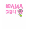 Cool Obama Girl Pink Flower T-Shirt