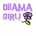 Cool Obama Girl Purple Flower T-Shirt