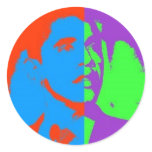 Cool Obama Print Round Stickers
