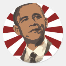 Cool Obama Retro Rays Stickers