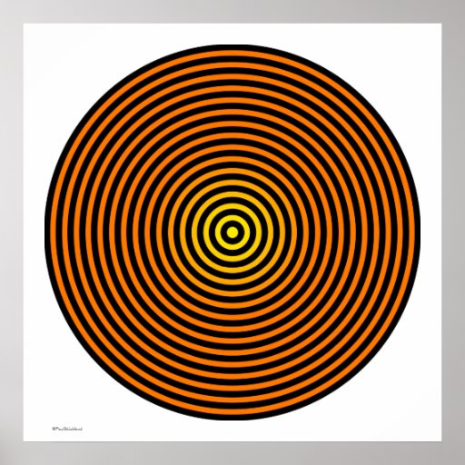 Cool Orange and Black Circles Poster Zazzle