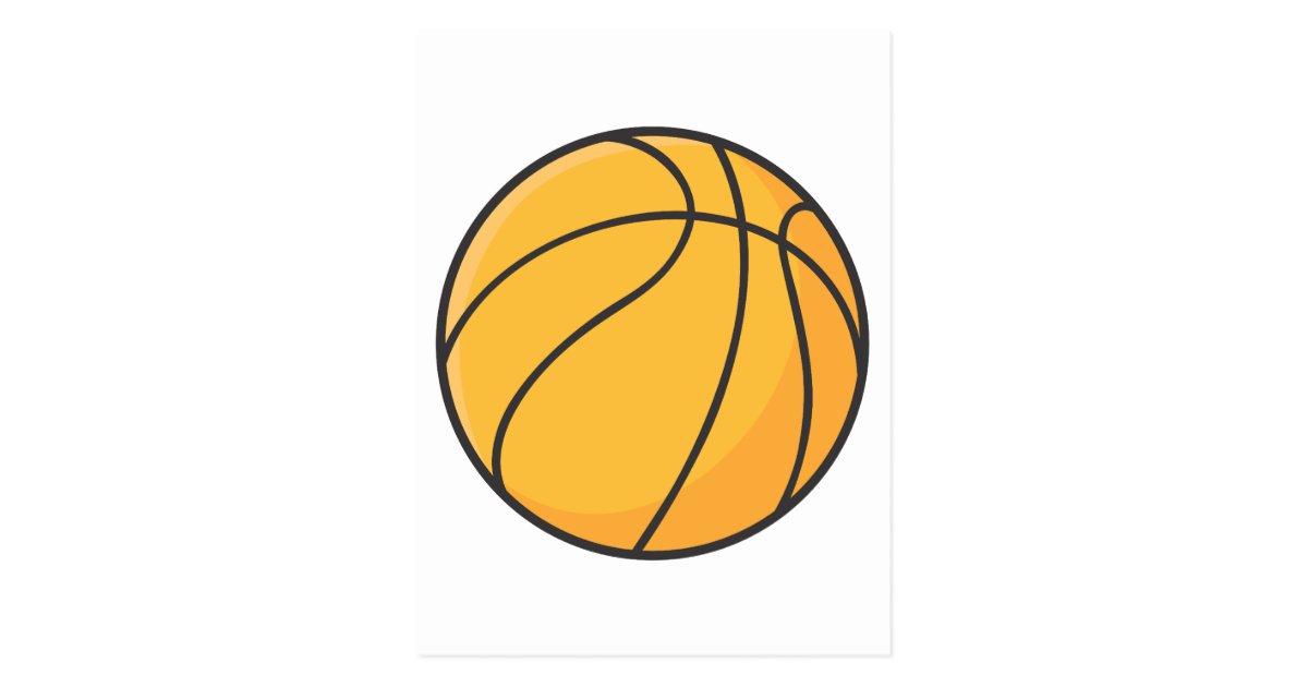 Cool Orange Basketball Cartoon Postcard Zazzle