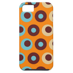 Cool Orange Blue Brown Circles Polka Dots Pattern iPhone 5 Cover