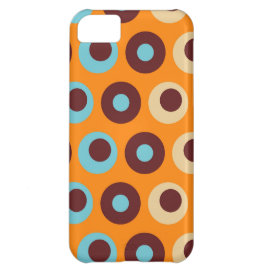 Cool Orange Blue Brown Circles Polka Dots Pattern iPhone 5C Covers
