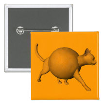 Cool Orange Cat Pinback Button