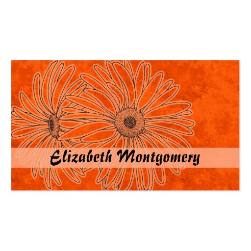 Cool Orange Daisy Spa Appointment Business Card (front side)