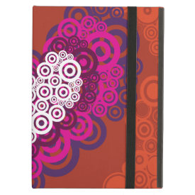 Cool Orange Purple Heart Concentric Circle Pattern iPad Cover