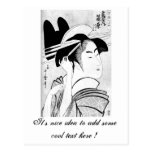 Cool Oriental Black White Geisha Postcard