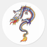 Cool  Oriental Blue Water Dragon style sticker