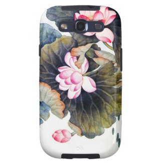 Cool oriental chinese beautiful lotus leaf butterf galaxy s3 cases