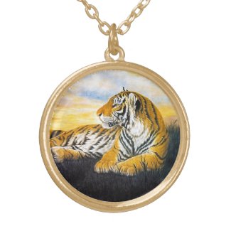 Cool oriental chinese fluffy tiger watercolor ink pendants