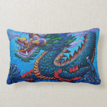 Cool oriental chinese oil colourful dragon paint pillow