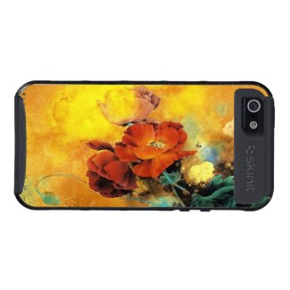 Cool oriental chinese red poppy flower watercolor cases for iPhone 5