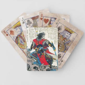 Cool oriental classic japanese samurai warrior art poker deck