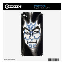 Cool oriental classic kabuki deamon makeup art decal for iPhone 4
