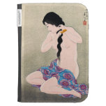 Cool oriental classic nude japanese lady art kindle keyboard cases